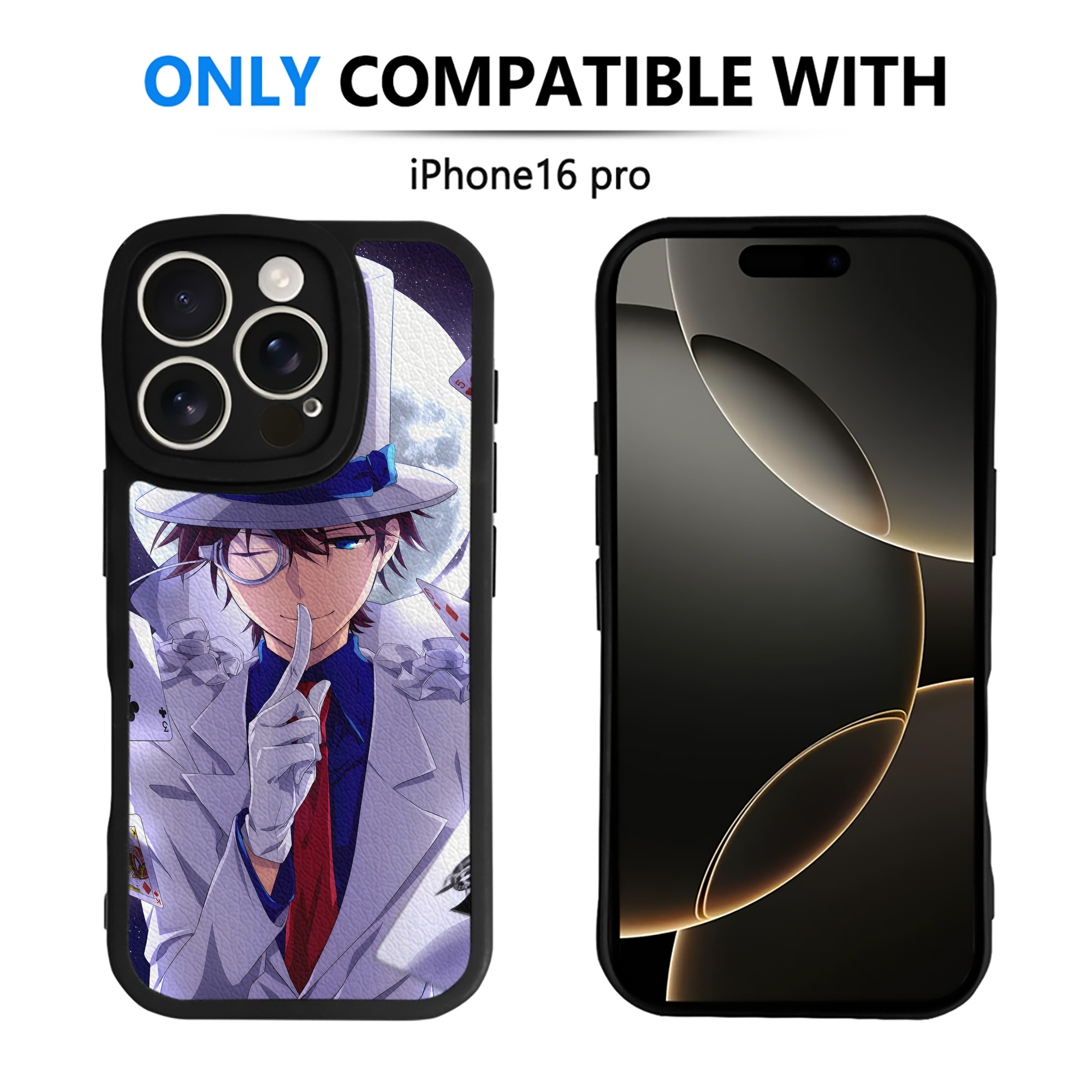 （画像用） 名探偵コナン Detective Conan 【iPhone 16シリーズ対応】シリコンスマホケース（レザー調） 材質：シリコン